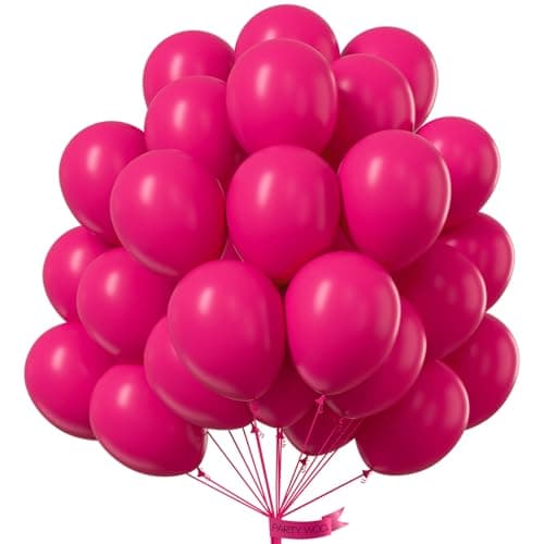 PartyWoo Hot Pink Balloons 100pcs 12 Inch Magenta Fuchsia Balloons for Baby Shower Gender Reveal Engagement Bachelorette Wedding Bridal Shower Anniversary Birthday Party Decorations PinkY12