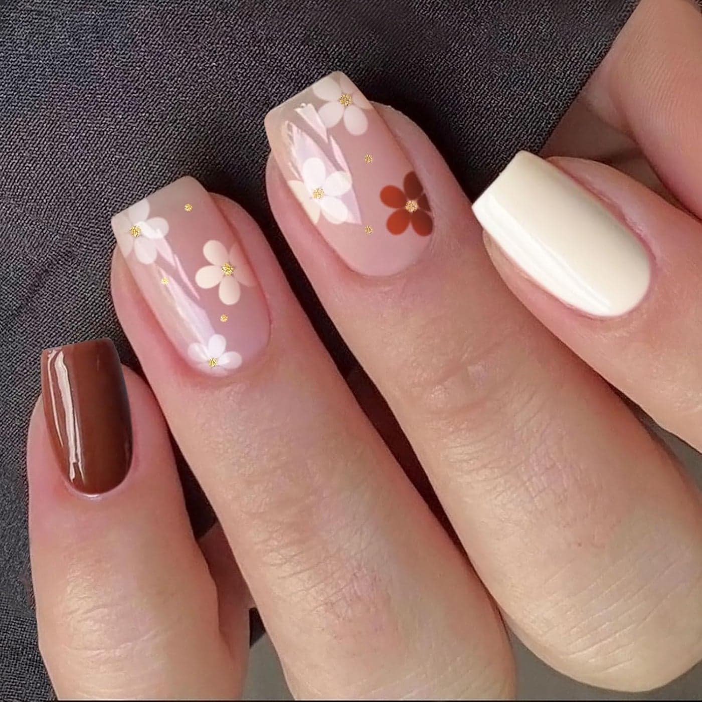 JMEOWIO Gel Nail Stickers Flower Colorful Semi Cured Gel Nail Strips Wraps UVLED Nails Art Design Decoration Accessories