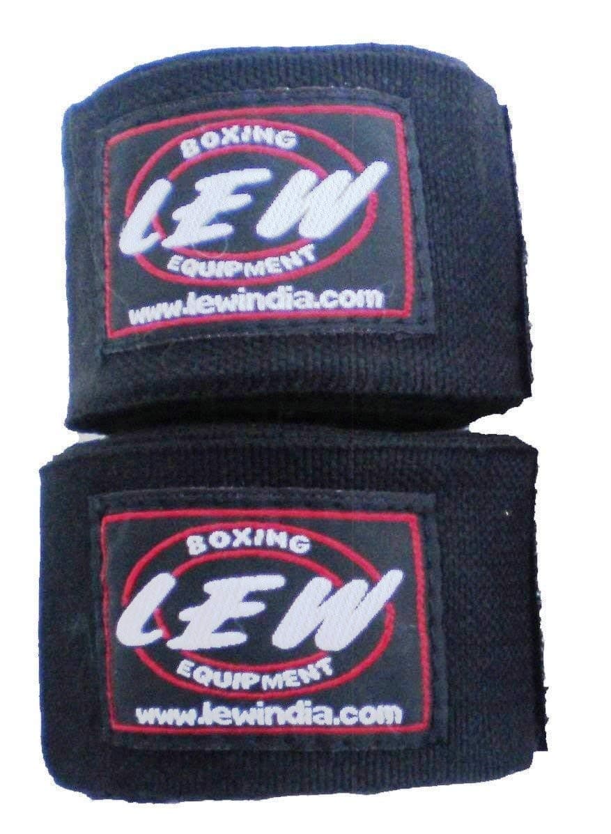 LEW Mexican Style Boxing 500CM Long with Elastic Hand & Wrist Support Spandex Multicolor Hand Wraps (Black)