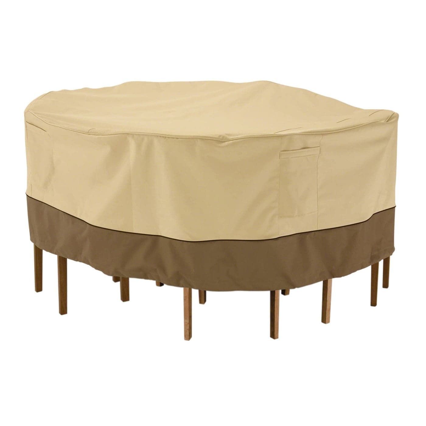 Classic Accessories Veranda WaterResistant 70 Inch Round Patio Table Chair Set Cover Outdoor Table Cover