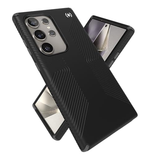 Speck Presidio 2 Grip Samsung Galaxy S24 Ultra Case - Drop & Camera Protection, Soft-Touch Secure Grip, Wireless Charging Compatible, Shock Absorbant, Galaxy S24 Ultra Case - Black