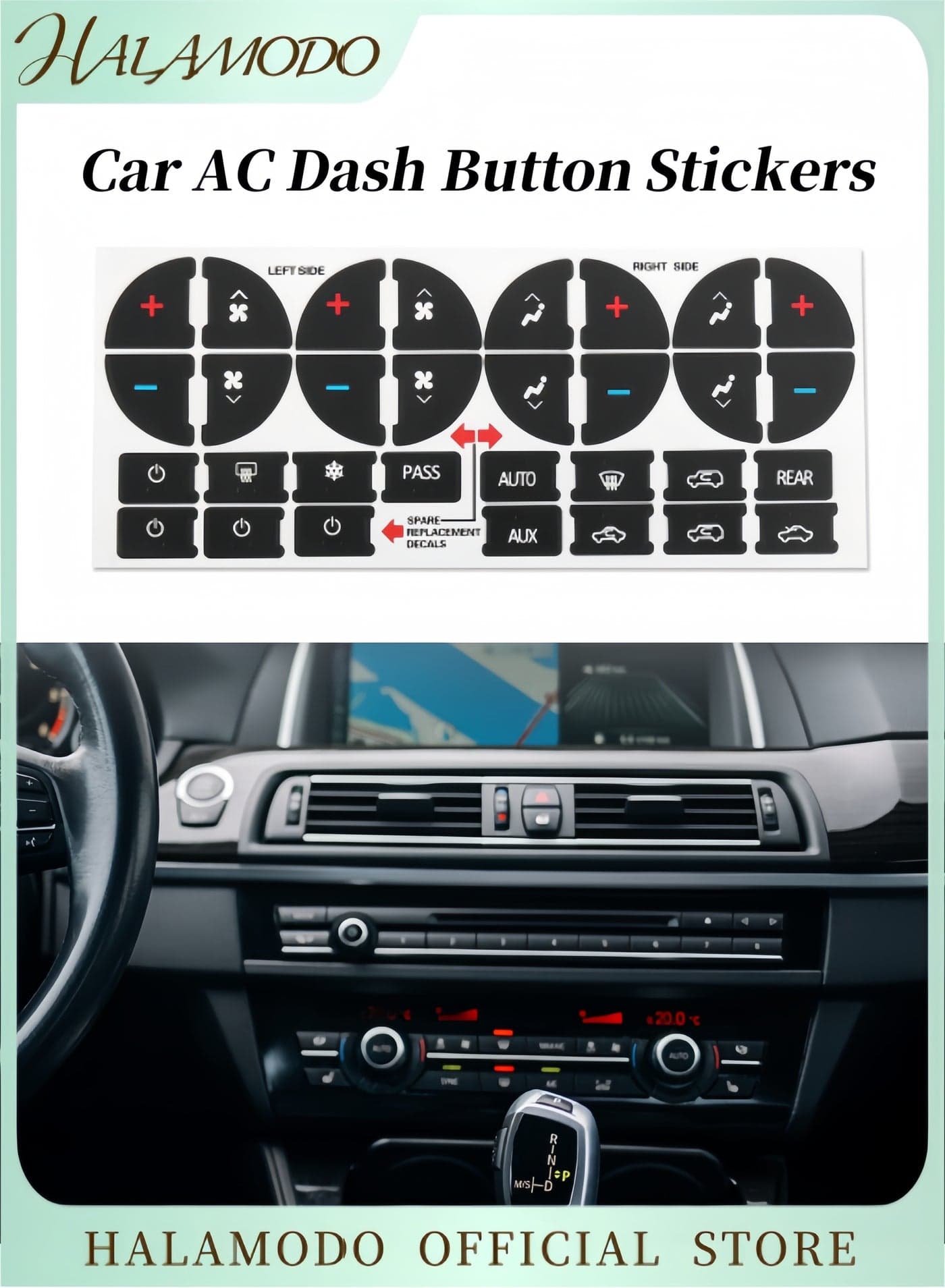 Car AC Dash Button Decal 31 Button Decal for Fixing Ruined Faded AC Control Buttons Car Interior Accessories Replacement Stickers for GM Vehicles & Cars & SUV Truck