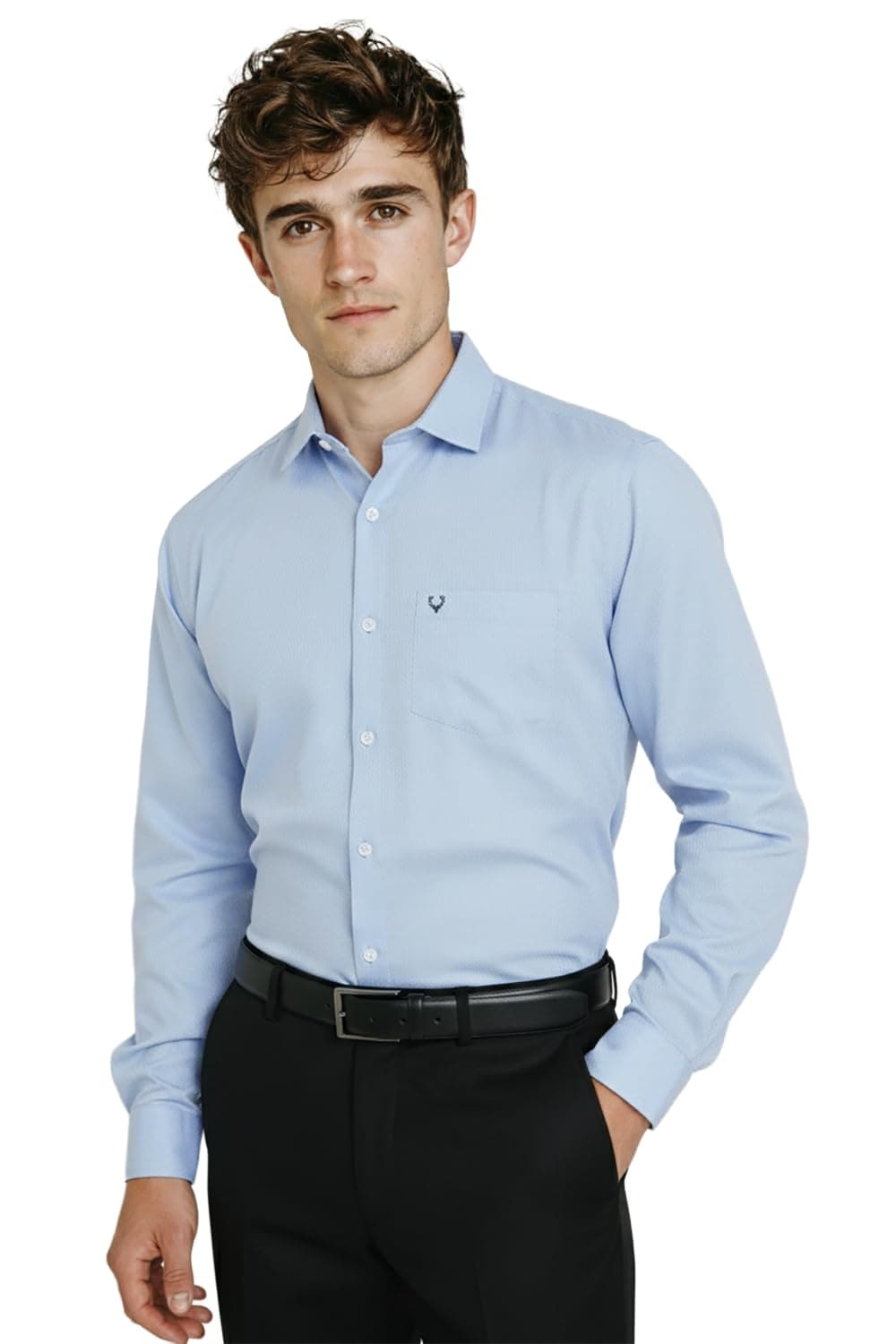 Allen Solly Mens Casual Shirt Light Blue