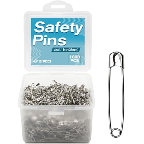 ZIPCCI 1000 Pcs 11 inch Nickel Plated Mini Safety Pins