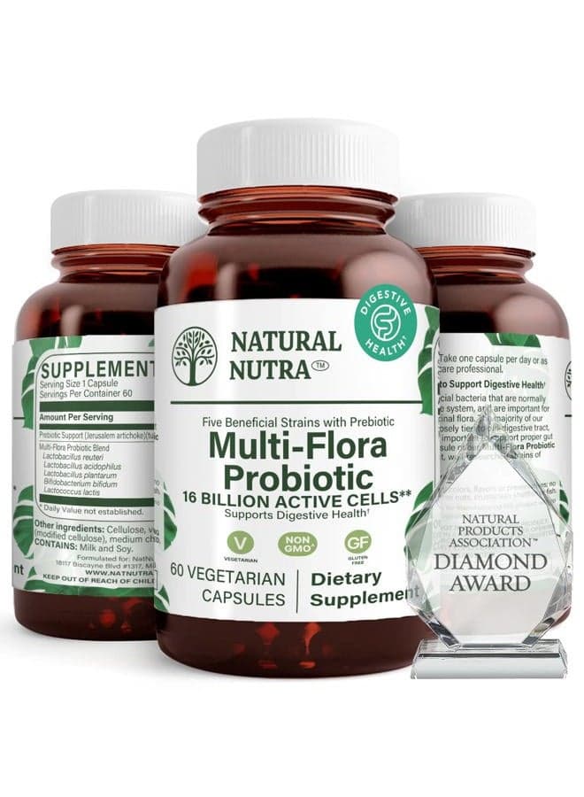 Ultimate Flora Probiotic for Women and Men, Improves Digestion, Promotes Healthy Immune System, Reducing Inflammation, Multi Strain with Lactobacillus, Acidophilus, 60 Capsules