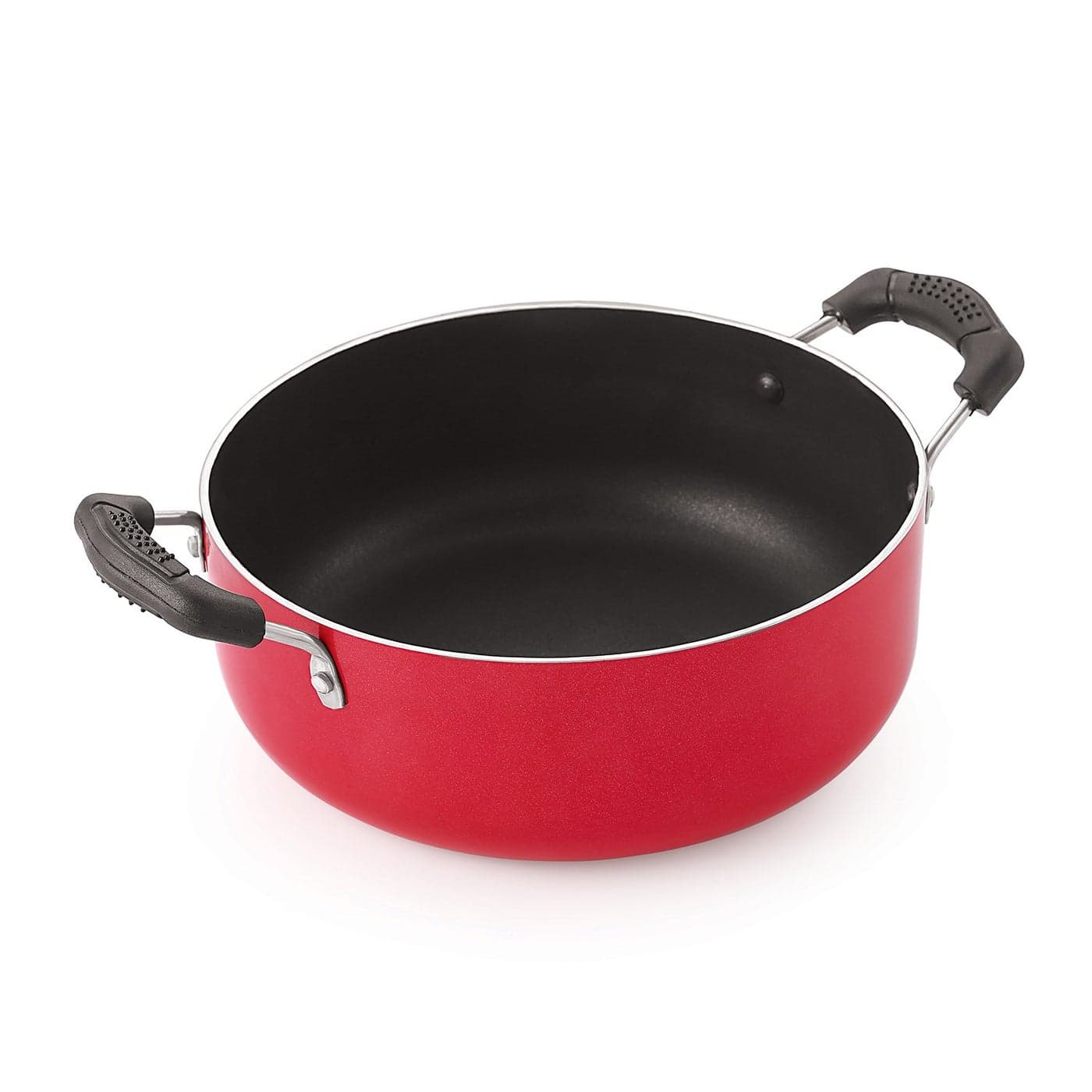 Nirlon Non-Stick Aluminium Gas Compatible Casserole | Red Colour | 2Ltr