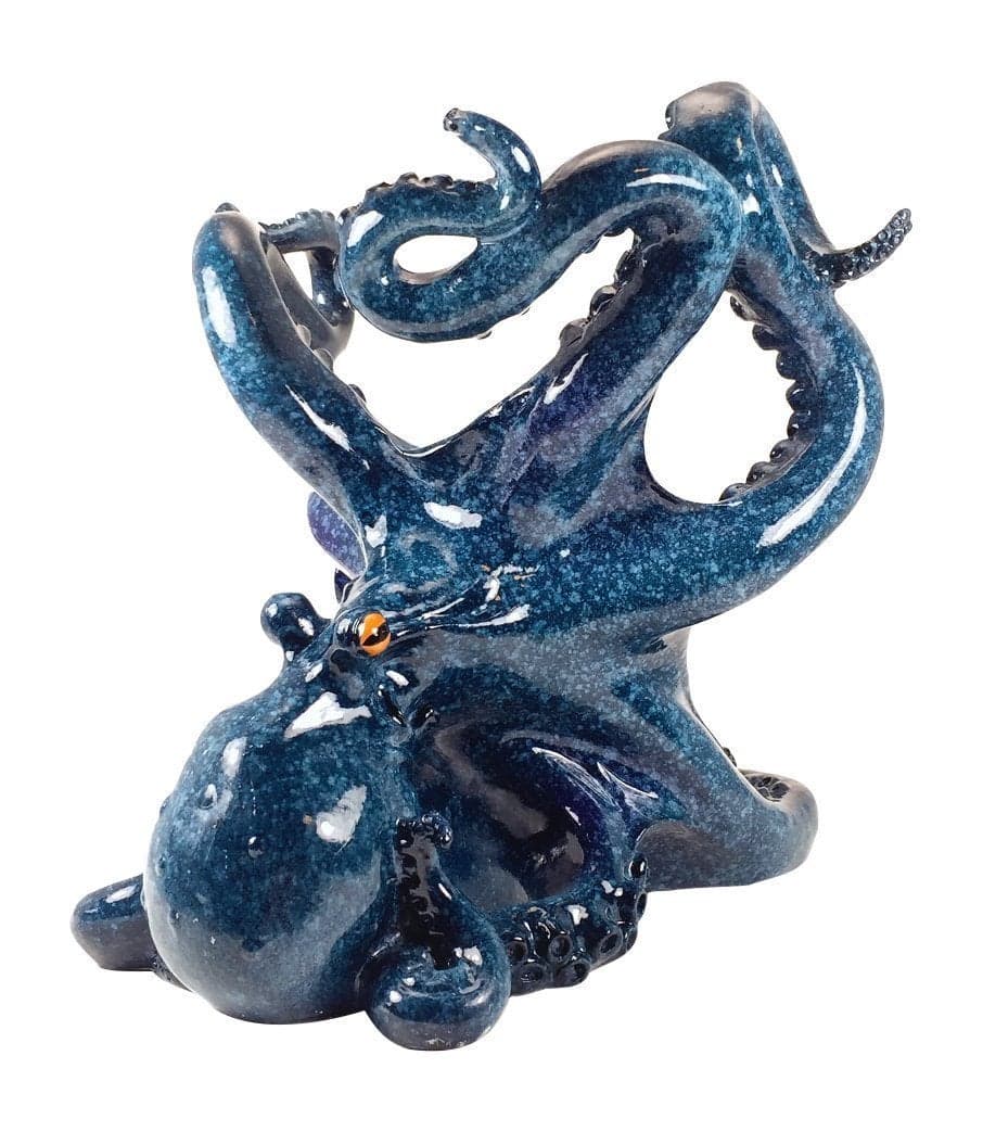 Blue Octopus Wine Bottle Holder 75 Tall