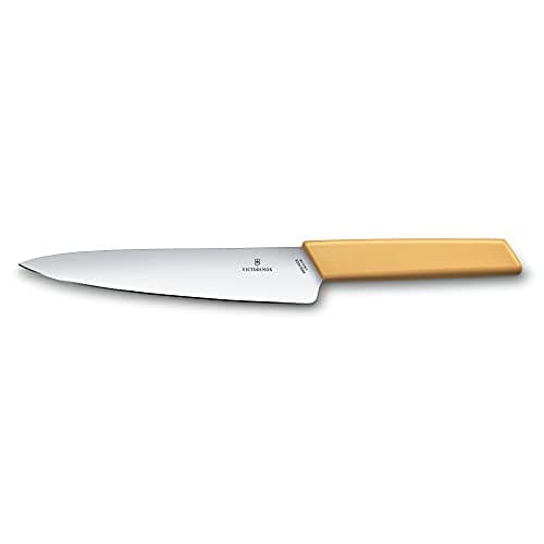 Victorinox Swiss Modern Stainless Steel Carving Knife for Chefs & Home Use, 19 cm Honey, Swiss Made (6.9016.198B)