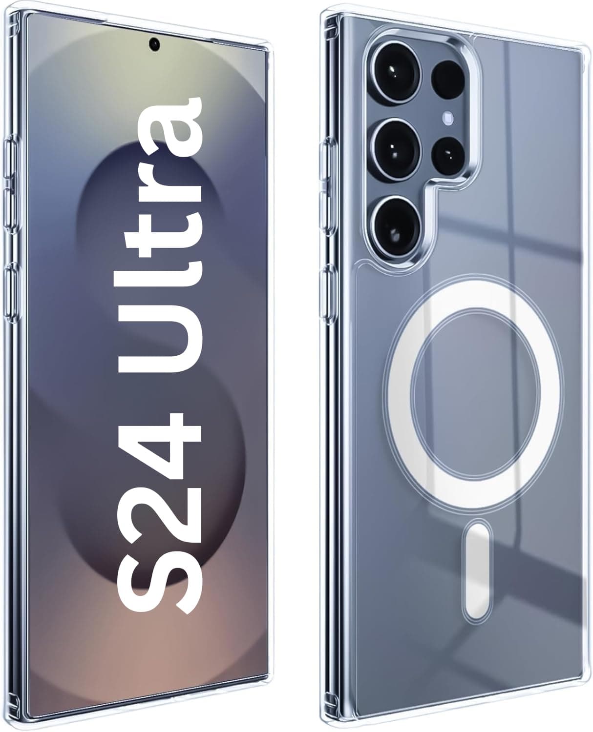 REALCASE for Samsung S24 Ultra 5G Magnetic Clear Case | Durable, Scratch-Resistant | Slim Transparent Compatible with MagSafe | Protective TPU Bumper Back Cover for Samsung Galaxy S24 Ultra 5G