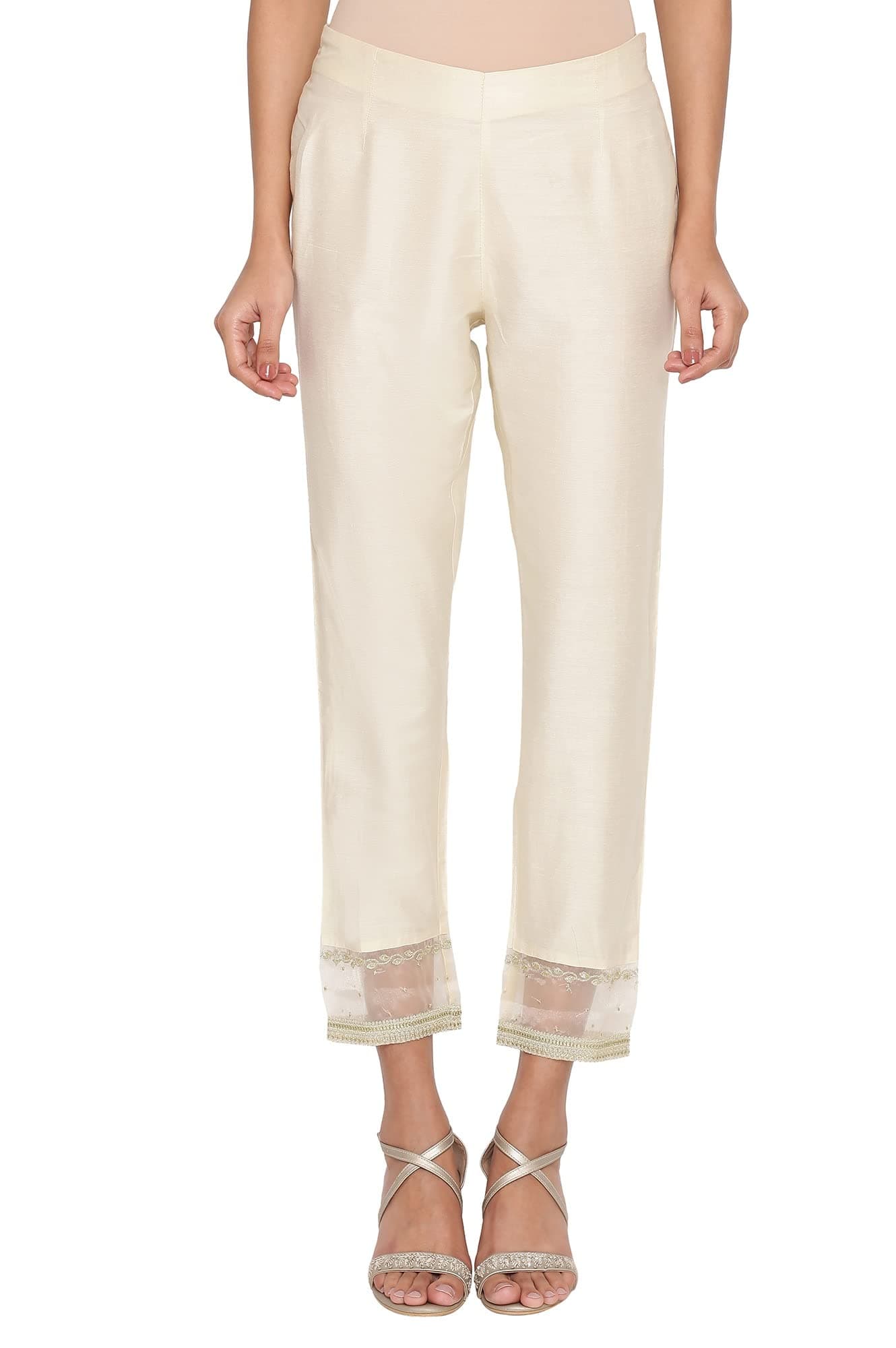 W for Woman W Strechable Slim Pants for Women | Trousers for Women Beige
