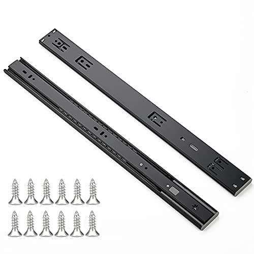 Ravinte 20 Inch Soft Close Drawer Slides 10 Pairs 20 Pack Black Full Extension Ball Bearing Drawer Glide Side Mount