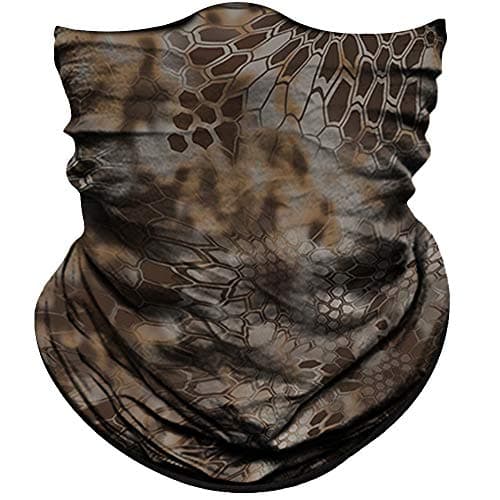 Face Mask for Sun Dust Wind Protection Breathable Seamless Face Mask Headband Bandana for Men Women Thin Neck Gaiter for Motorcycle Fishing Hunting Outdoor Sport (Python Skin Deep Brown)