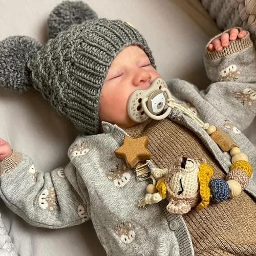 ADFO Lifelike Reborn Baby Dolls Silicone Full Body Boy 17Inch Soft Body RealisticNewborn Full Body Vinyl Real Life Baby Dolls with Toy Accessories for Kids Age 3