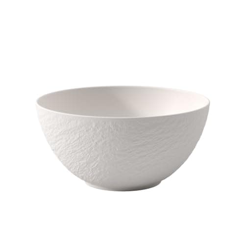 Villeroy Boch Manufacture Rock Blanc Salad Bowl Premium Porcelain Made in Germany Creamy White DishwasherSafe MicrowaveSafe Matte Design SlateLook Serving Bowl 81 oz Capacity
