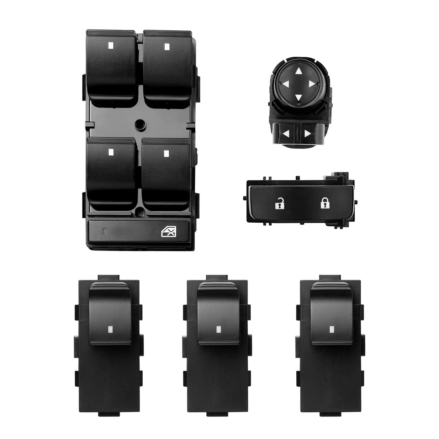 Power Window Switch Driver Passenger Side Door Lock Mirror Control Compatible with 20072015 Chevy Silverado GMC Sierra Replaces 25789692 22883768 15804093 22895545
