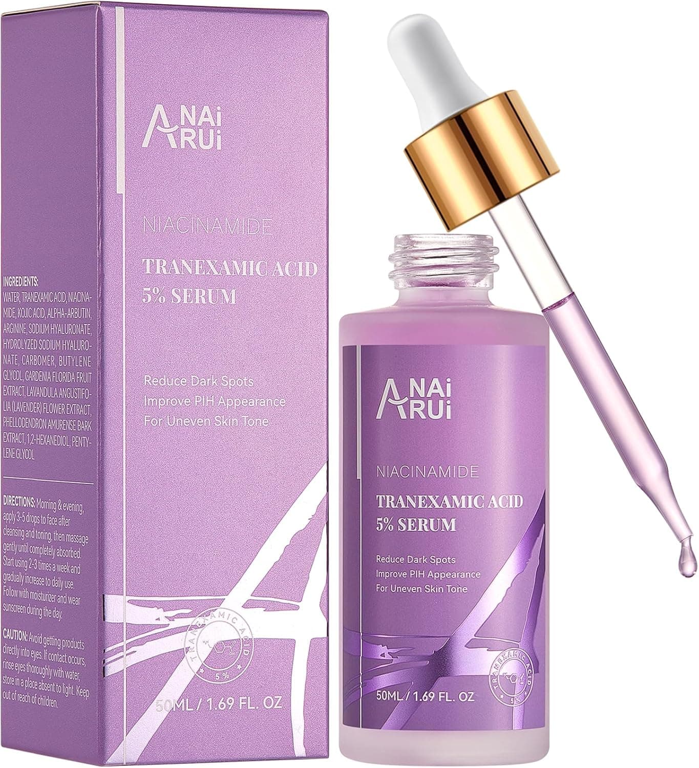 ANAiRUi 5 Tranexamic Acid Serum 50 ml Dark Spot Correcting Serum with Tranexamic Acid Hyaluronic Acid Niacinamide Targets Hyperpigmentation Even Skin Tone