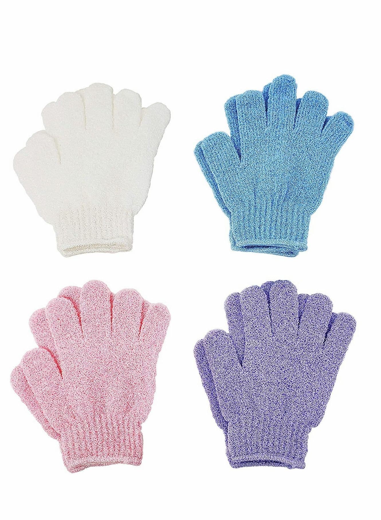 4 Pairs Exfoliating Gloves - Premium Scrub Wash Mitt for Shower,Spa,Massage and Body Scrubs Spa Exfoliation Accessories For Men Women