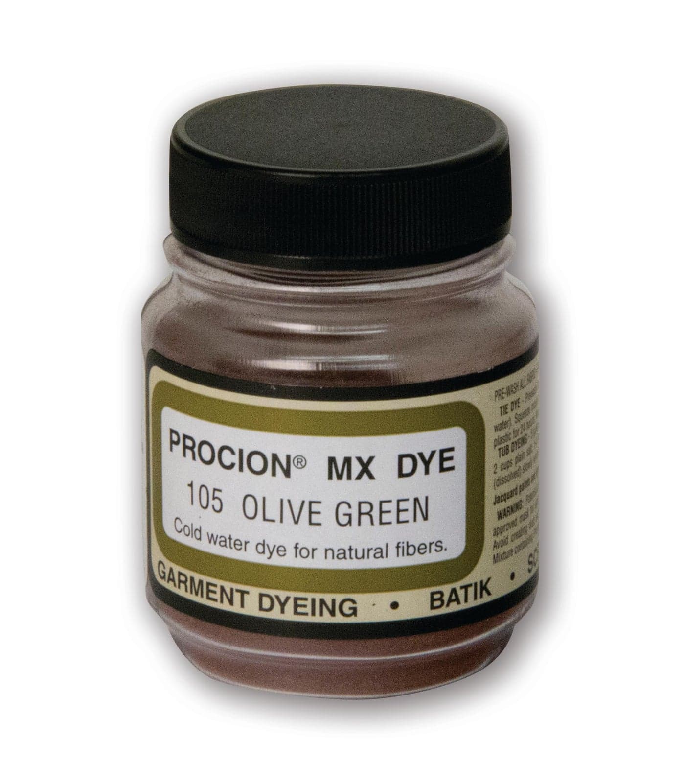 Jacquard Procion Mx Dye Undisputed King of Tie Dye Powder Olive Green 23oz Net Wt Cold Water Fiber Reactive Dye Made in USA