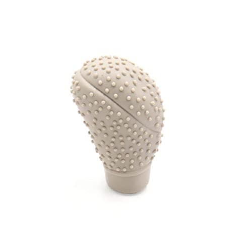 Aksmit Anti-Scratch Soft Car Auto Silicone Nonslip Oval Gear Shift Knob Protector Cover (Beige) for XUV500
