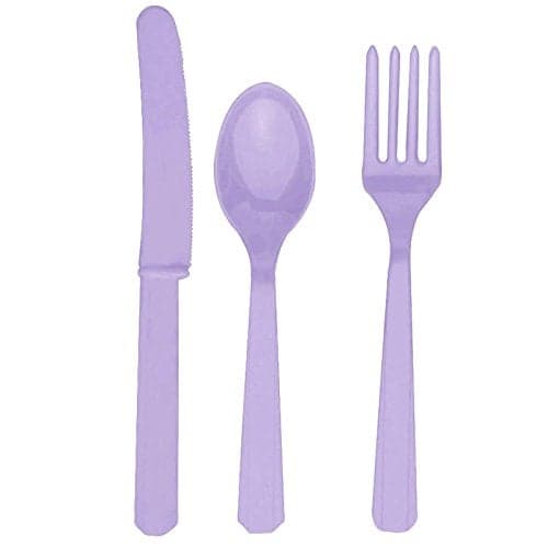 ASST PL CUTLERY - LAVENDER (12/96)