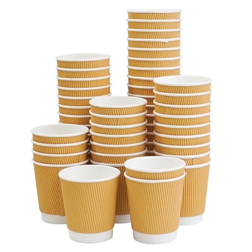 PARICOTT 200ml – 25 Cups | Ripple Paper Cups | Disposable Coffee & Tea Cups for Hot Drinks | Leak-Resistant, Sturdy & Eco-Friendly | Ideal for Office, Home, Events, Travel & Parties