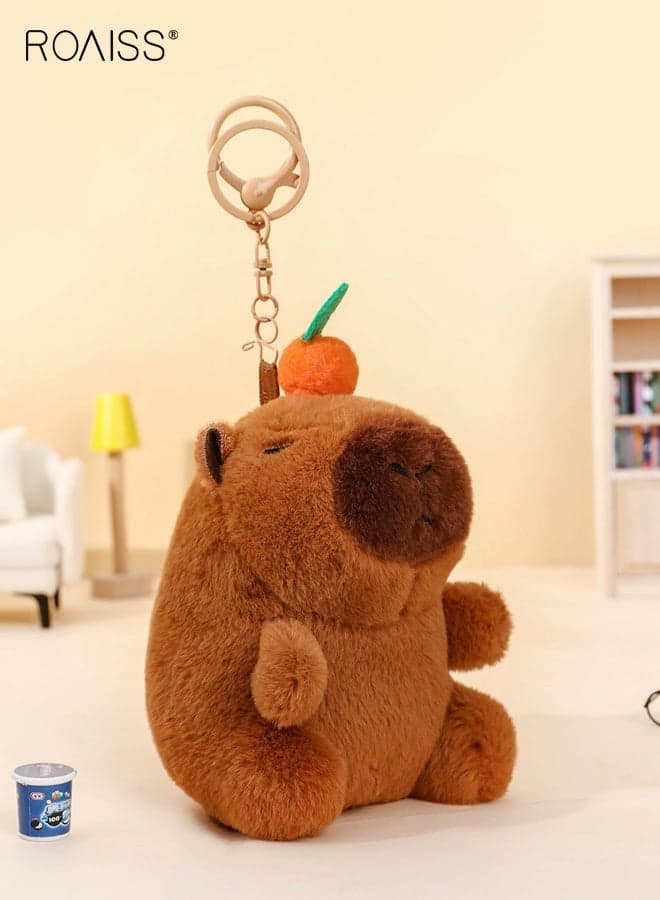 Cute Whistling Capybara Plush Keychain Stress Relief Shake Sound Toy Doll