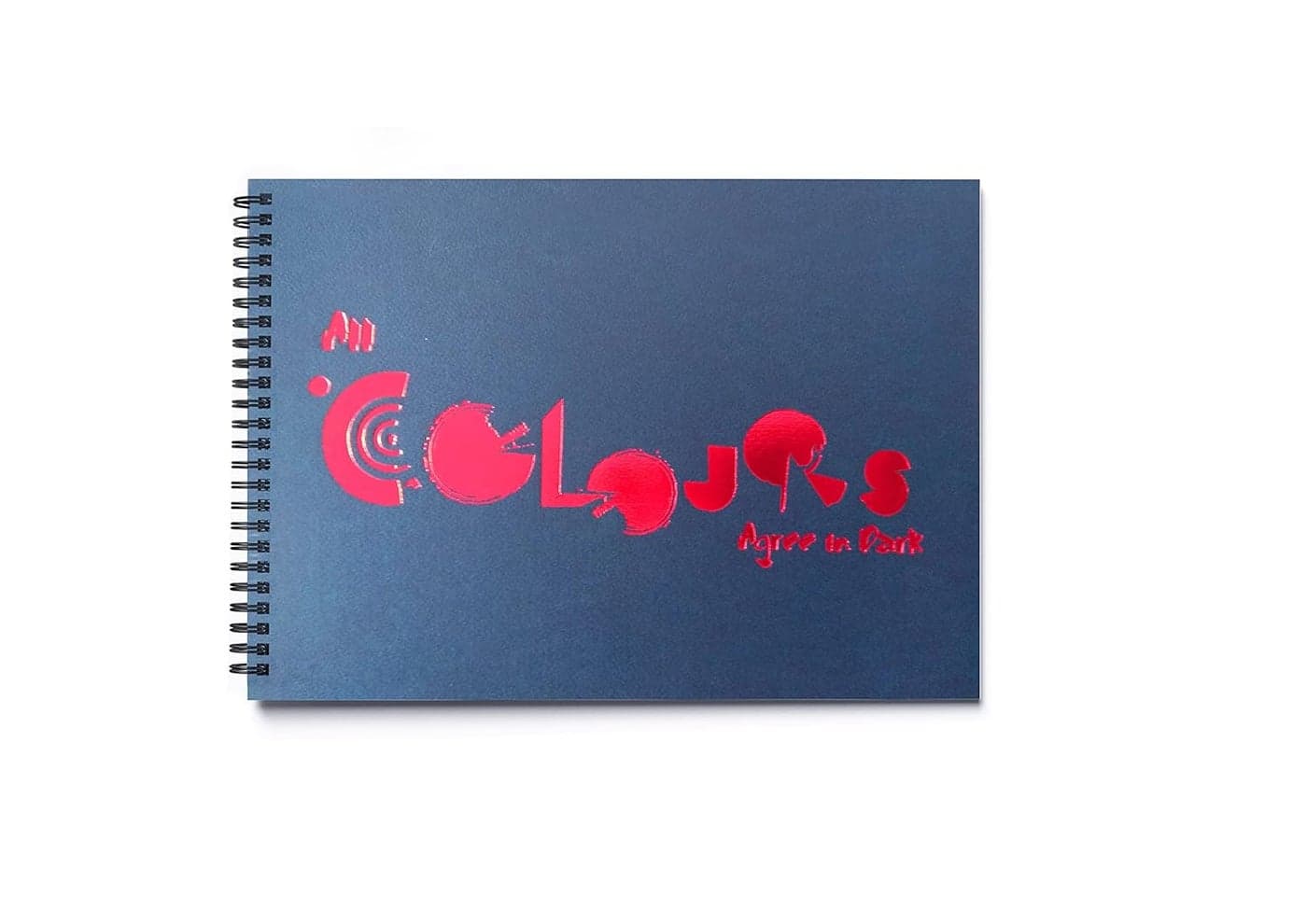 Kanchize Sketch Book A4 Size 50 Pages Drawing Cartridge Off White Papers Dark Navy Blue Red Foil
