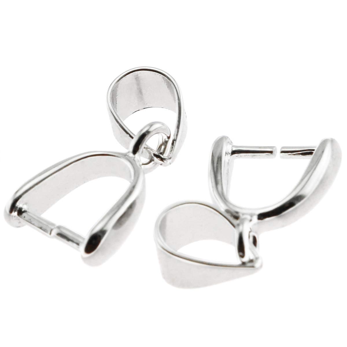 Lind Kitchen 2pcs 925 Sterling Silver Pendant Bail Connector Pinch Clasp for Necklace DIY Jewelry Craft Making Handmade Beading Fittings Accessories 14cm