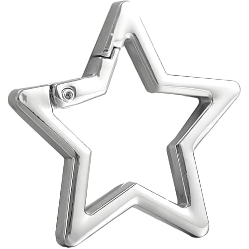 Zenarao Star Carabiner, Silver Star Shaped Stainless Steel Keychain Clip Carabiner Snap Hook Holder Hook Clip Key Holder Keychain for Keys and Wallet