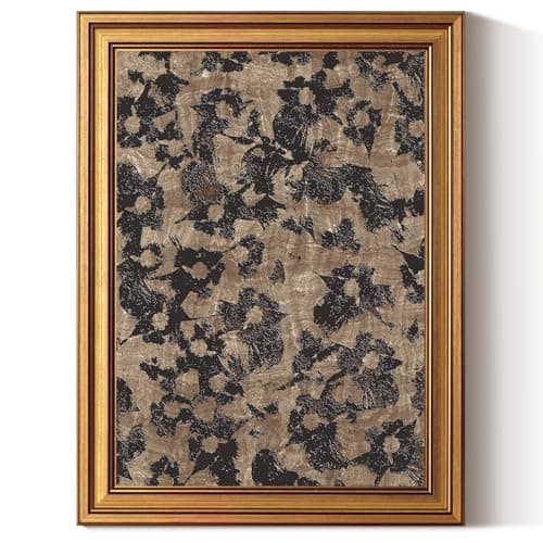 InSimSea Gold Framed 3D Textured Wall Art,Minimalist Abstract Floral Pattern Wall Decor,Japanese Neutral Zen Paintings Artwork for Living Room Bedroom Hallway,12x16inch