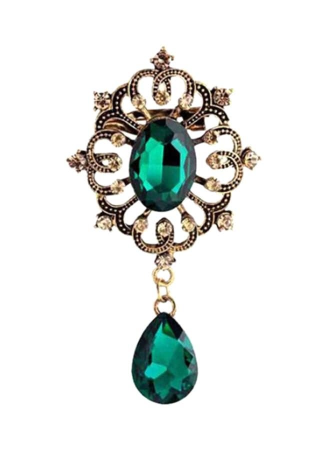 Rhinestone Studded Brooch Pin