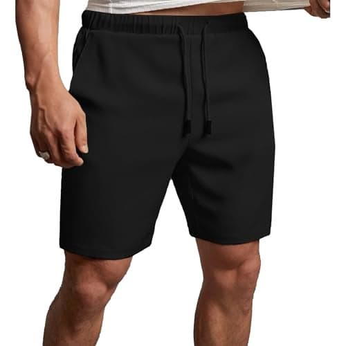 Nobero Zip Pocket Regular Fit Shorts for Men(1M-BWSH-R0036-BL6_Black_2XL)