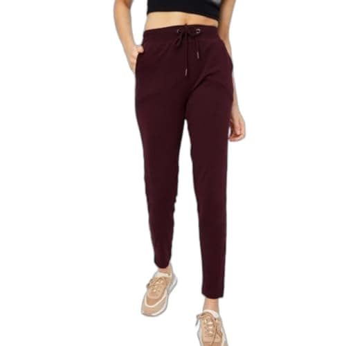 Max Women Solid Sports Track Pants, Wine, XXL