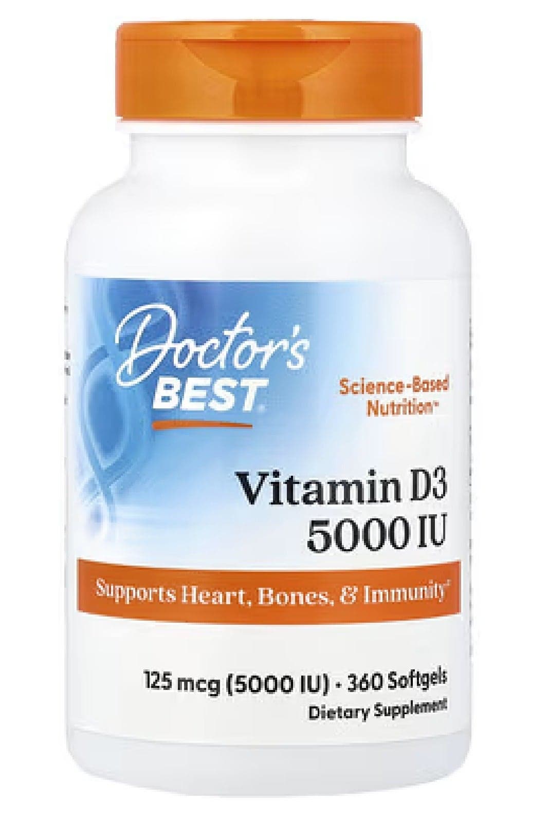 Doctor's Best, Vitamin D3, 125 mcg (5,000 IU), 360 Softgels