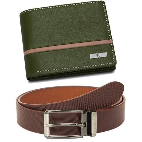 HORNBULL Denial Combo Gift Hamper for Men | Combo Wallet and Belt with RFID Blocking | Valentine's Day Gift for Men (BW45153),Blue