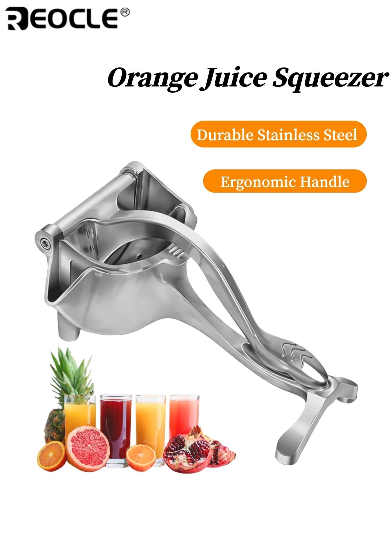 Stainless Steel Orange Juice Squeezer Manual Juicer Home Dregs Juice Separation Durable Space Saving Design Special Pomegranate Kitchen Accessories7.36"*4.41"*3.66"