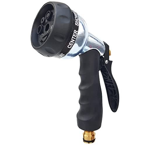 GOCART WITH G LOGO 7 Spray Pattern Garden Hose Nozzle - Multi-use, fits All Standard Hoses for Cars Wash, Watering Lawn and Garden, Washing Dogs