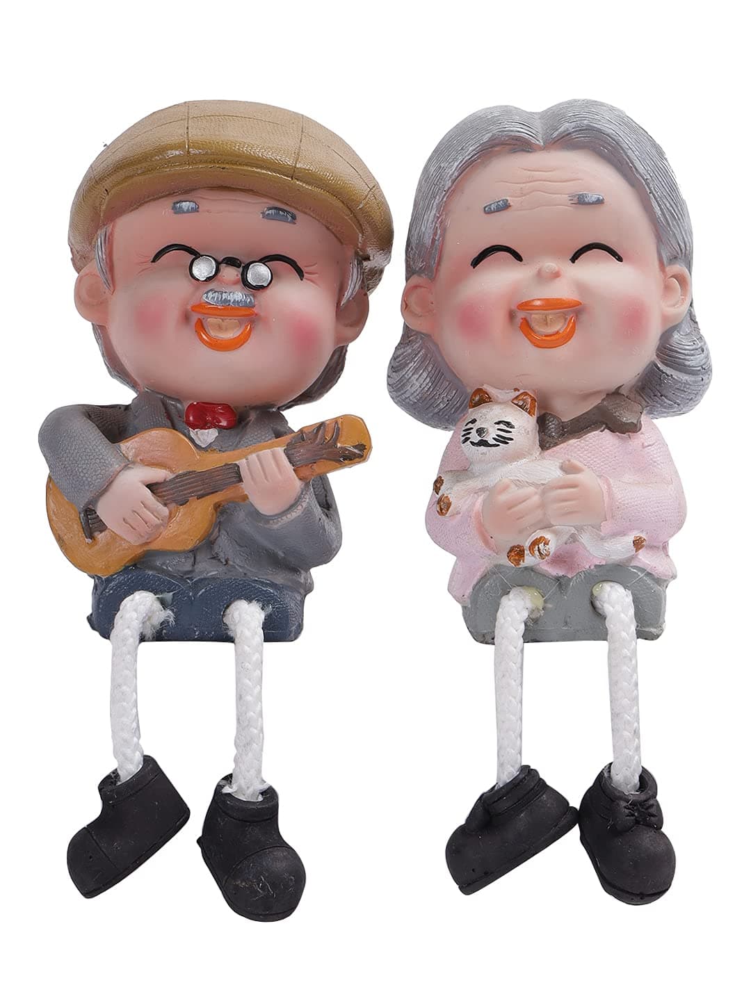 CraftVatika Romantic Love Couple Dada Dadi Miniature Statue Showpiece for Gift Husband Grand Parents Wife Girlfriend Boyfriend Girls Boys Home Decor Items