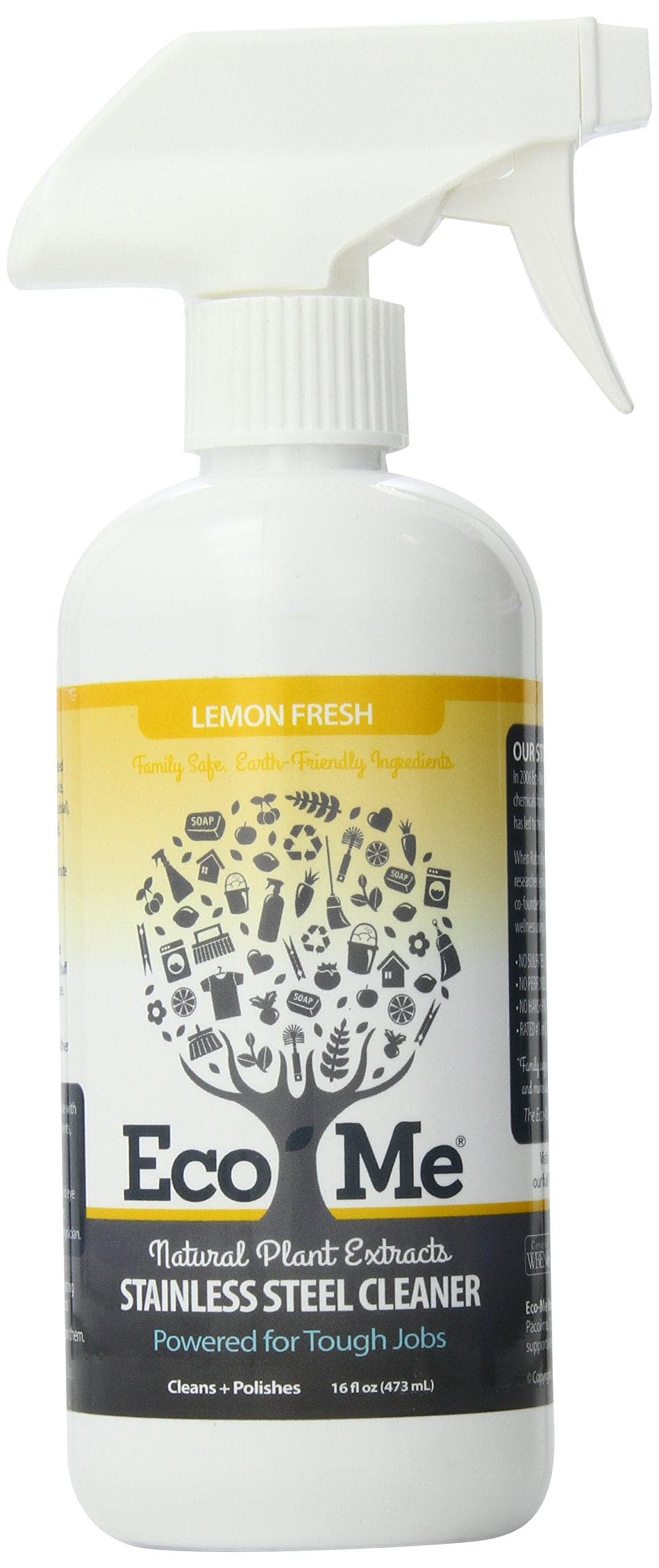 EcoMe Stainless Steel Polish MultiSurface Cleaner Lemon Fresh 16 oz