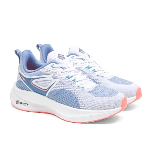 ASIAN Hypercushion-04 Men s Running Shoes | Gravity Sole Cushioning, Breathable Upper, Shock-Absorbing Midsole & Durable Non-Slip Outsole for Daily Runs & Gym(WHTSLTBLU)-UK 6