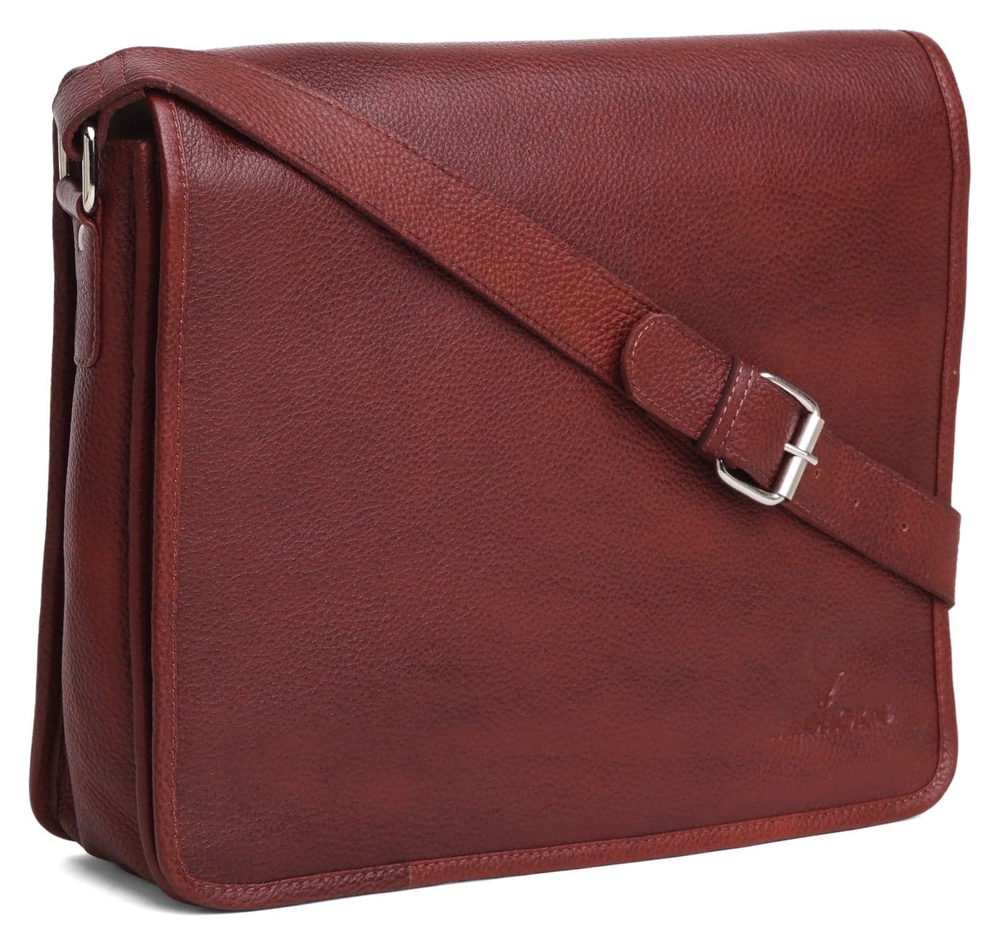 WildHorn Genuine Leather Messenger Bag for Men | Stylish Office Bag with Adjustable Strap | Fits 13” Laptop | 1-Year Warranty