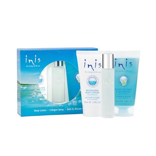 Inis the Energy of the Sea - Trio Gift Set for Women and Men, Travel Size Toiletries with Mini Cologne, Body Lotion and Bath and Shower Gel, Clean Ocean Fresh Unisex Fragrance