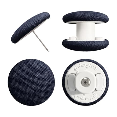 Primpins Duvet Clips - Classic Linen Collection - Locking Pin Fasteners - Keeps Comforter from Shifting in Cover (Set of 8, Navy)