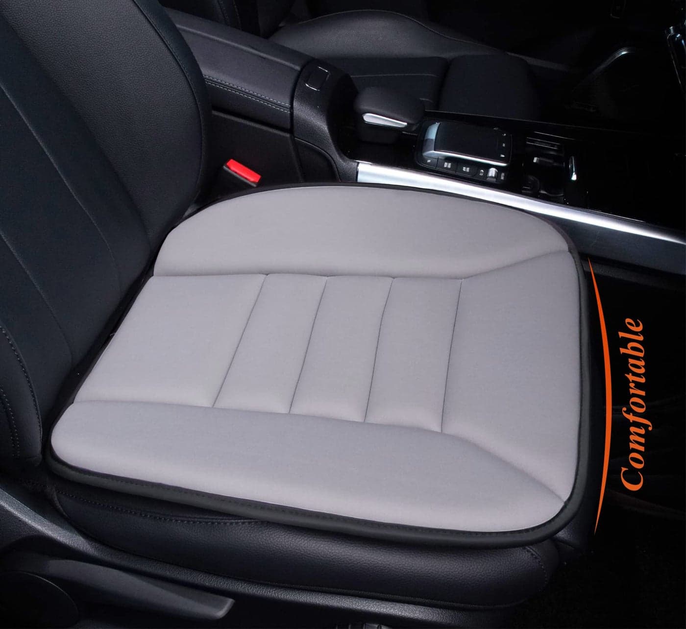 kingphenix Car Seat Cushion with 1.2inch Comfort Memory Foam, Seat Cushion for Car and Office Chair (Gray)