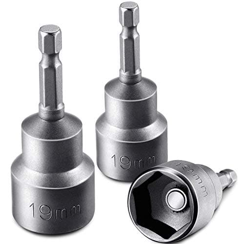 Hotop 3 Pieces RV Leveling Scissor Jack Socket Drill Adapter Work with 1/4 Inch Hex Shank Tools Compatible with 3/4 Inch or 19mm Hex Drive Jacks