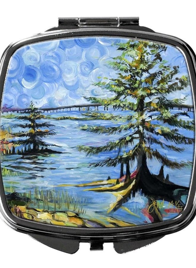 JMK1275SCM Life on the Causeway Compact Mirror Decorative Travel Makeup Mirror for Women Girls Gifts Pocket Makeup Mirror Folding Handheld