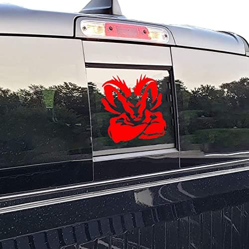 GODTERA Designs Rear Back Middle Window Vinyl Decal Compatible with 1500 2500 3500 (Red)