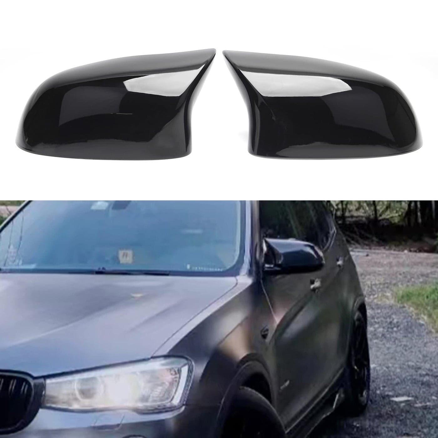F25 Mirror Cover ABS Gloss Black Mirror Cover for BMW X3 Series F25 LCI F26 F15 F16