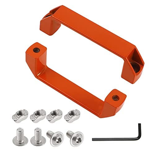 Rrina 2Pcs Aluminium Alloy Rectangular Pull Handle for 30 Series European Standard Aluminum Extrusion Profile (Orange)