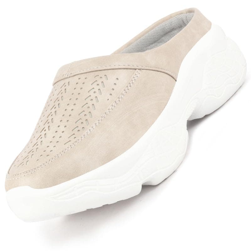 FAUSTO FST 1334 CREAM-39 Women Cream Laser Cut Design Stitched Back Open Slip On Mules Shoes (6 UK)